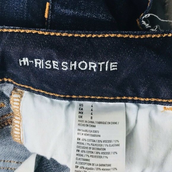 American Eagle "High Rise Shortie" Jean Shorts - Picture 4 of 5